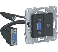 Розетка HD15+Minijack Systeme Electric UNICA NEW антрацит NU593254