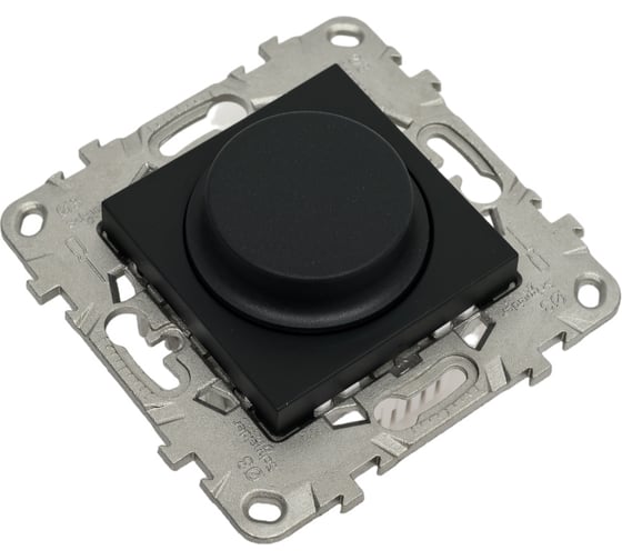 Поворотно-нажимной универсальный светорегулятор Systeme Electric UNICA NEW LED 5-200Вт, антрацит NU551454