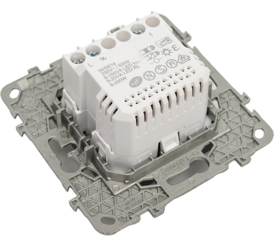 Поворотно-нажимной универсальный светорегулятор Systeme Electric UNICA NEW LED 5-200Вт, антрацит NU551454