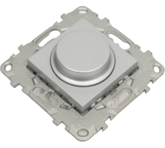 Поворотно-нажимной универсальный светорегулятор Systeme Electric UNICA NEW LED 5-200Вт, алюминий NU551430