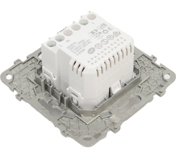 Поворотно-нажимной универсальный светорегулятор Systeme Electric UNICA NEW LED 5-200Вт, алюминий NU551430