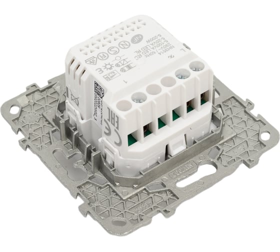 Поворотно-нажимной универсальный светорегулятор Systeme Electric UNICA NEW LED 5-200Вт, алюминий NU551430