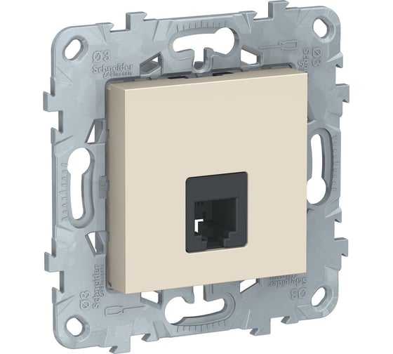 Одиночная телефонная розетка RJ11 Systeme Electric UNICA NEW 4 контакта, бежевый NU549244