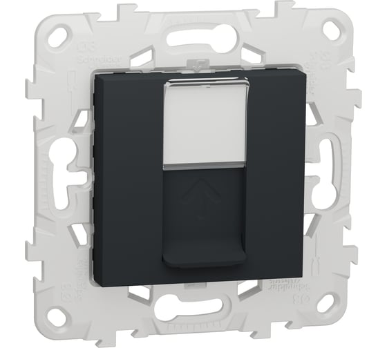 Лицевая панель RJ45 Keystone/Systimax Systeme Electric Unica New Антрацит NU546154 1