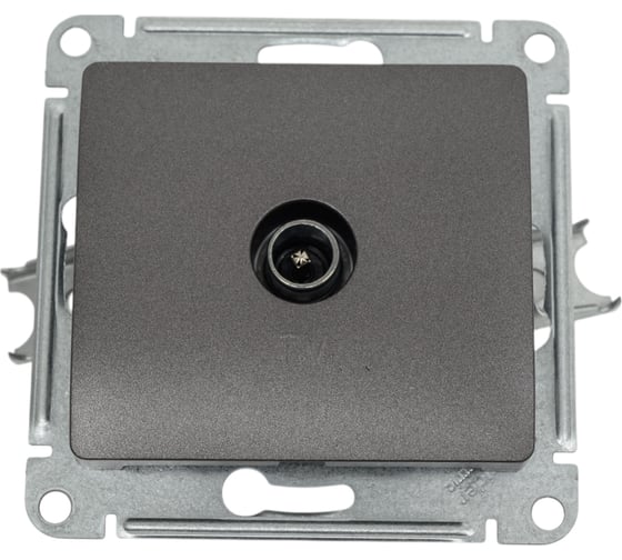 TV розетка Systeme Electric Glossa Графит проходная 4DB SE GSL001392