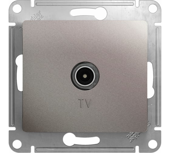 TV розетка Systeme Electric Glossa Платина, проходная 4DB SE GSL001292