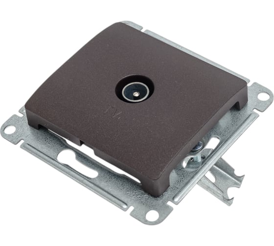 TV розетка Systeme Electric Glossa Шоколад Мех проходная 4DB SE GSL000892