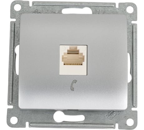 Телефонная розетка Systeme Electric Glossa Алюминий RJ11 SE GSL000381T