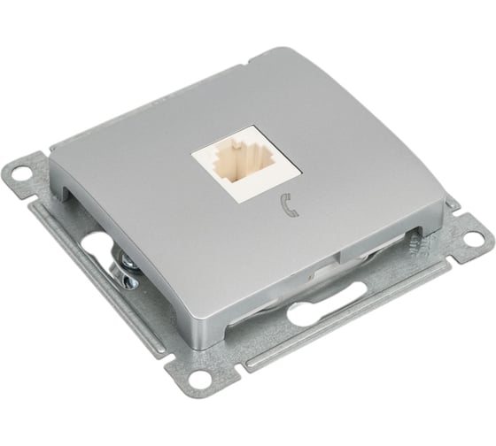 Телефонная розетка Systeme Electric Glossa Алюминий RJ11 SE GSL000381T
