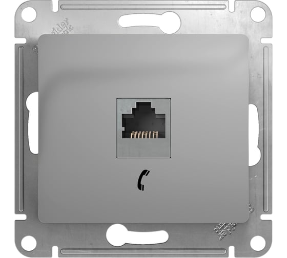 Телефонная розетка Systeme Electric Glossa Алюминий RJ11 SE GSL000381T