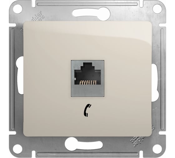 Телефонная розетка Systeme Electric Glossa Молочная RJ11 SE GSL000981T 1