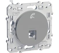 Телефонная розетка Systeme Electric Odace Алюминий RJ12 SE S53R497