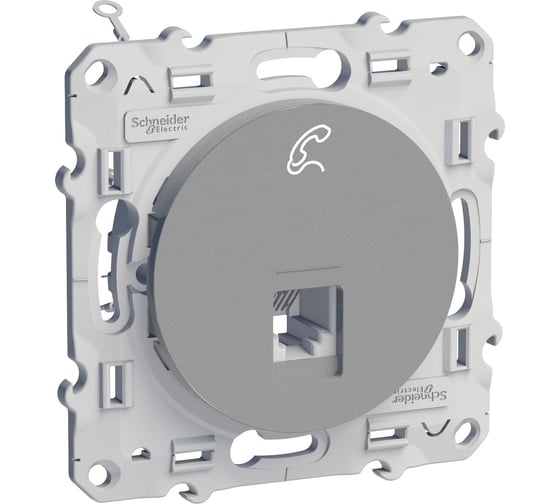 Телефонная розетка Systeme Electric Odace Алюминий RJ12 SE S53R497