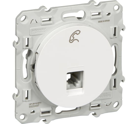 Телефонная розетка Systeme Electric Odace Белый RJ12 6 контактов SE S52R497
