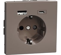 Силовая розетка Systeme Electric MERTEN D-Life Мокко 16 A с зарядкой USB A+C 3 A SE MTN2367-6052