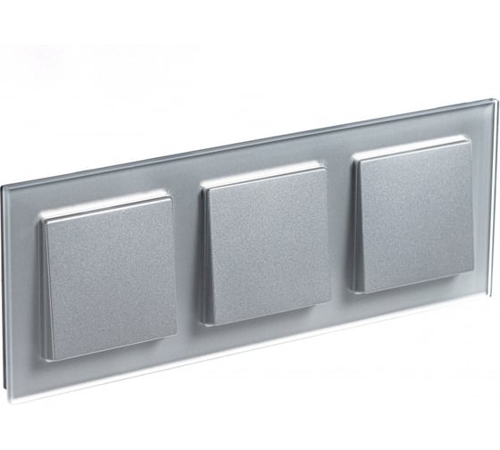 3-местная рамка Systeme Electric AtlasDesign NATURE стекло алюминий ATN320303