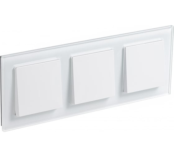 3-местная рамка Systeme Electric AtlasDesign NATURE стекло белый ATN320103