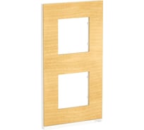 Вертикальная рамка Systeme Electric UNICA PURE 2-поста, КЛЕН/белый NU6004V83