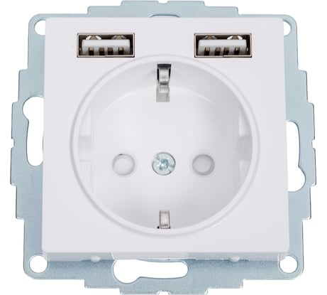Розетка 16А с 2 USB A+A Systeme Electric AtlasDesign Белый 5В/2,4А, 2х5В/1,2А ATN000130