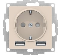Розетка 16А с 2 USB A+A Systeme Electric AtlasDesign Бежевый 5В/2,4А, 2х5В/1,2А ATN000230