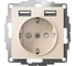 Розетка 16А с 2 USB A+A Systeme Electric AtlasDesign Бежевый 5В/2,4А, 2х5В/1,2А ATN000230 2