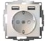 Розетка 16А с 2 USB A+A Systeme Electric AtlasDesign Шампань Жемчуг 5В/2,4А, 2х5В/1,2А ATN000430 2