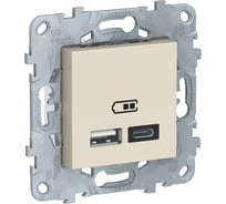 Розетка usb schneider electric atlas design atn000133 скрытая установка белая два модуля usb