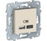 2-местная USB розетка Systeme Electric UNICA NEW тип А+С, 5 В, 2400 мА, бежевый NU501844 1