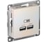 2-местная USB розетка Systeme Electric AtlasDesign Жемчуг 5В, 2,1 А ATN000433 1