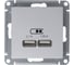 2-местная USB розетка Systeme Electric AtlasDesign Жемчуг 5В, 2,1 А ATN000433 3