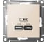 Розетка USB A+С Systeme Electric AtlasDesign Бежевый 5В/2,4А, 2х5В/1,2А ATN000239 2