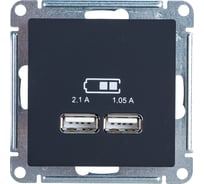 Розетка usb schneider electric atlas design atn001033 скрытая установка карбон два модуля usb