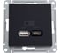 Розетка USB A+С Systeme Electric AtlasDesign Карбон 5В/2,4А, 2х5В/1,2 А ATN001039 1