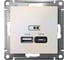 Розетка USB A+С Systeme Electric AtlasDesign Шампань Жемчуг 5В/2,4А, 2х5В/1,2А ATN000439 2