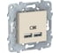 2-местная USB розетка Systeme Electric UNICA NEW тип А+А, 5 В, 2100 мА, бежевый NU541844 1