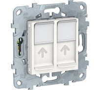 Двойная компьютерная розетка Systeme Electric UNICA NEW RJ45, категория 5е, UTP, белый NU542018