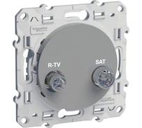 Оконечная розетка Systeme Electric Odace Алюминий R-TV/SAT SE S53R455