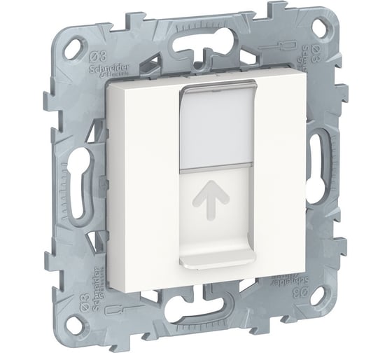 Лицевая панель Systeme Electric Unica New RJ45 KEYSTONE/SYSTIMAX, белый NU546118 1