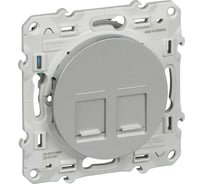 Компьютерная розетка Systeme Electric Odace Алюминий 2-ая RJ45 кат.5E SE S53R481