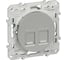 Компьютерная розетка Systeme Electric Odace Алюминий 2-ая RJ45 кат.5E SE S53R481 1