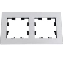 2-местная рамка Systeme Electric AtlasDesign NATURE металл серебро ATN312102