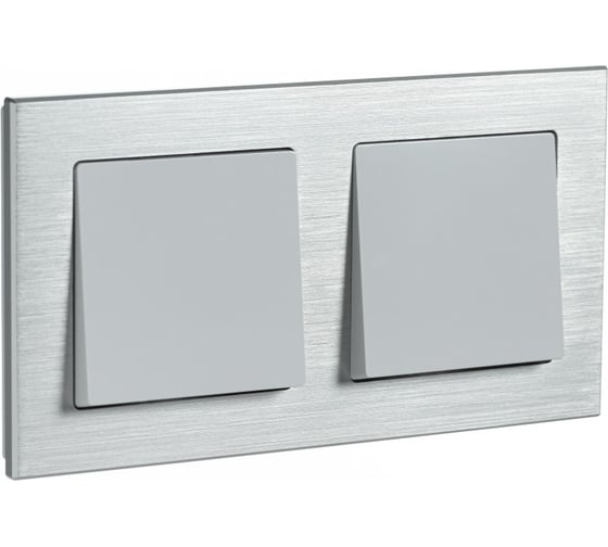 2-местная рамка Systeme Electric AtlasDesign NATURE металл серебро ATN312102