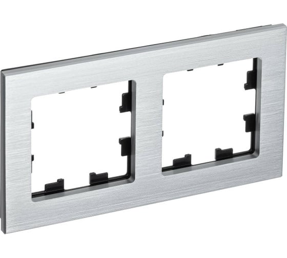 2-местная рамка Systeme Electric AtlasDesign NATURE металл серебро ATN312102 1