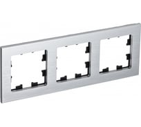 3-местная рамка Systeme Electric AtlasDesign NATURE металл серебро ATN312103
