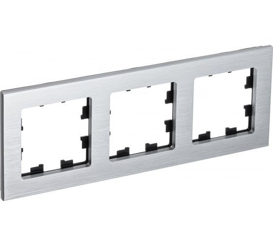 3-местная рамка Systeme Electric AtlasDesign NATURE металл серебро ATN312103