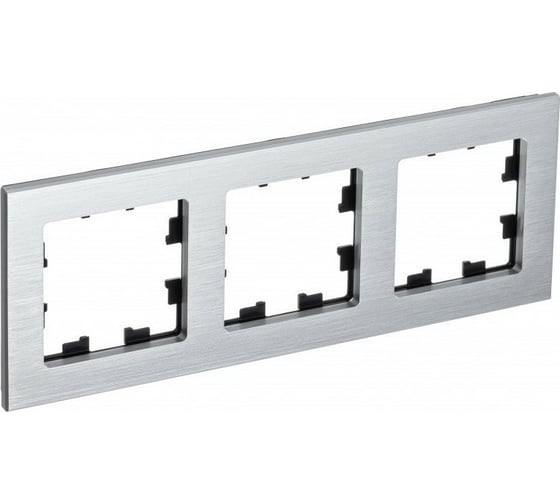 3-местная рамка Systeme Electric AtlasDesign NATURE металл серебро ATN312103 1