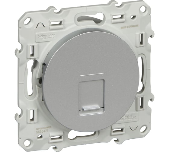 Компьютерная розетка Systeme Electric Odace Алюминий RJ45 кат.5Е UTP infraplus SE S53R471 1