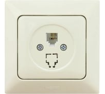 Телефонная розетка NE-AD CAT3, + гнездо с заглушкой, Aras, Крем, 93-111-11-1