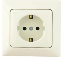 Розетка NE-AD с защитой от детей, с заземлением, 16А, 250В, Aras, Крем, 93-111-08-E