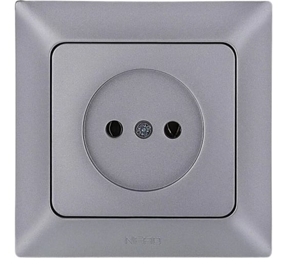 Розетка NE-AD без заземления, керамика, 16А, 250В, Aras, Серебро, 93-122-02-P